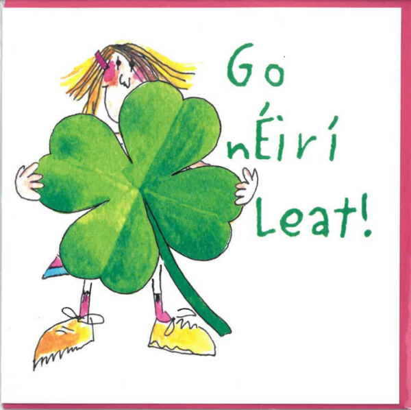 Go nÉirí Leat! Duine taobh thiar de sheamair mhór